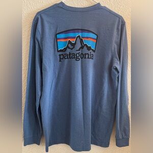 Patagonia Navy Graphic Long Sleeve Tee